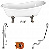 Whole set RECTIME free standing Bath tub 175x76x44cm, support legs bronze   (36632)  + RHAPSODY Free standing bath mixer, chrome + RHAPSODY floor box for mixer R5521 ( REITANO - ITALIA ) + MODEL 12R Bath tub siphon, chain, incl. siphon, chrome   (12R813151)K.J. 