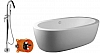 Whole set ROHIA free standing Bath tub 187x98x58cm, white   (69111) POLYSAN + RHAPSODY Free standing bath mixer, chrome R5521 ( REITANO - ITALIA ) + RHAPSODY-AMALY floor box for mixer R5521 ( REITANO - ITALIA )  