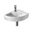 Sink Maxi Clean A32762200M / 8414329615487 43x35 cm right corner from the counter on the right, with tap hole on the right side of the overflow hole, with a mounting kit. Installation: mounting on the wall or on the countertop