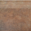 STAIR TREAD CALDO BROWN SIZE : 40/40 cm SATIN - GLAZED ( PCS.1 )K.J.GRES SA