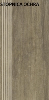 Stopnica prosta nacinana Roble ochra matowa rektyfikowana 29,4x59,9 cm Gat.1 ( op.4 szt.)K.J.PARADYŻ