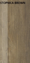 Stopnica prosta nacinana Roble brown matowa rektyfikowana 29,4x59,9 cm Gat.1 ( op.4 szt.)K.J.PARADYŻ
